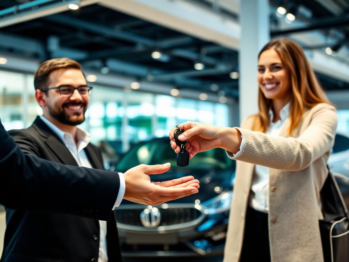 Customer receiving vehicle keys